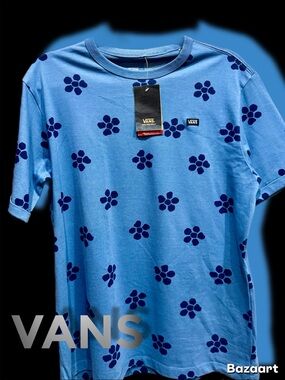 Vans Blue Crewneck T-Shirt with Navy Floral Print